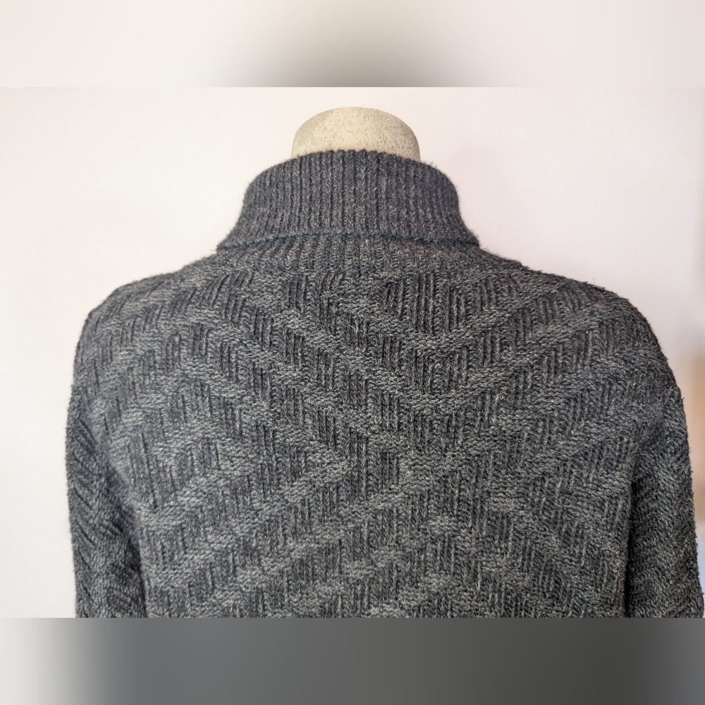 Giorgio Di Firenze Men's XL Italy Wool Blend Gray Knit turtle Neck Sweater - Picture 7 of 8